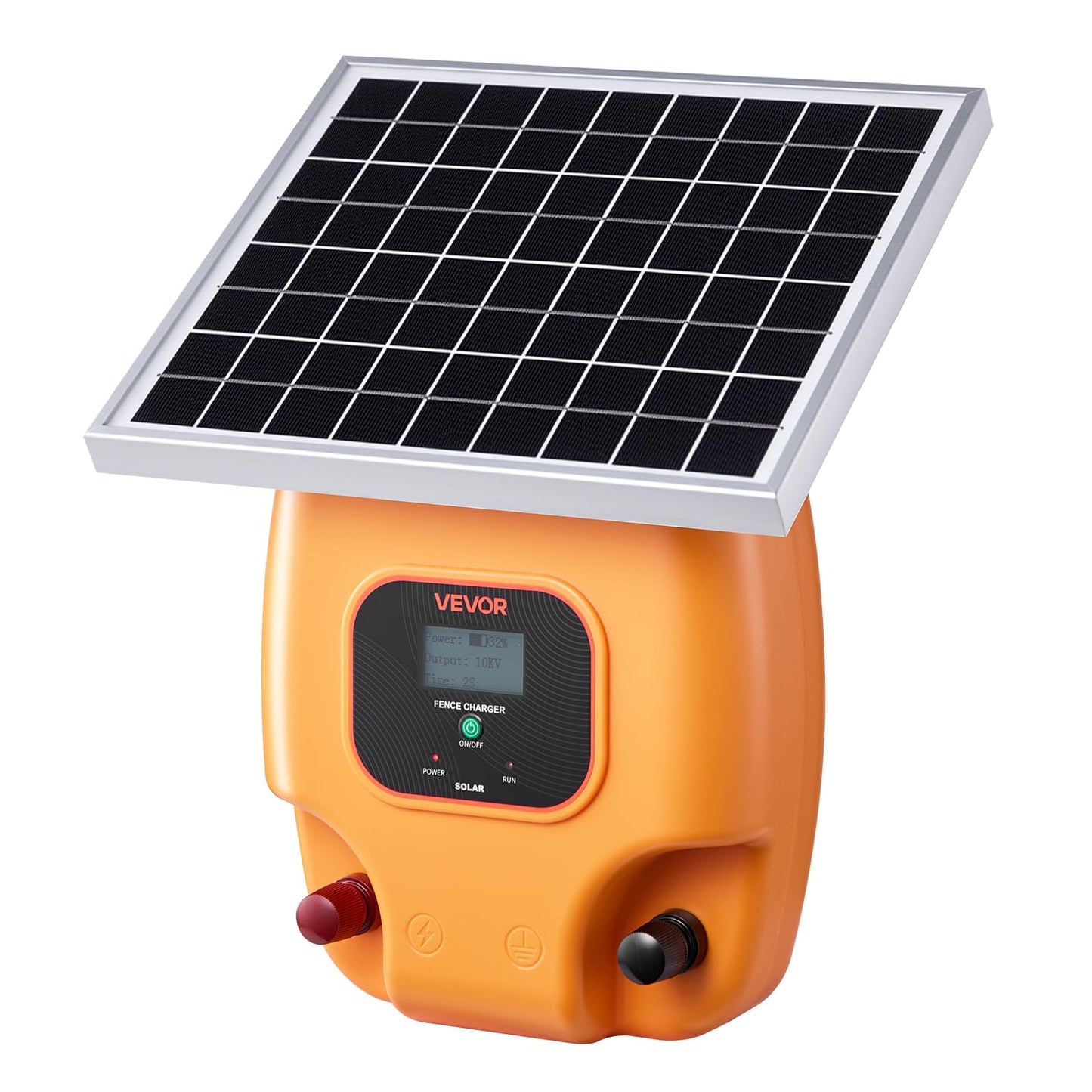 VEVOR Solar Fence Charger, 1J 10kV Solar Powered Fence Charger, Electric Fence Energizer Kit, Keep Out Predators, 3 Days Runtime, for Livestock, Poultry, Garden Protection