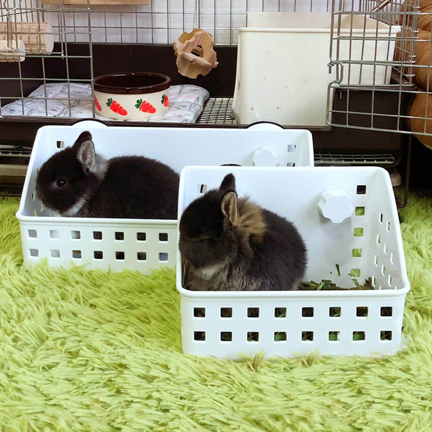 kathson Large Rabbit Hay Feeder Guinea Pig Hay Manger Holder Bunny Hay Feeder for Small Animal Chinchilla Ferret (12.5 X 4.5 X 5.3 inch)