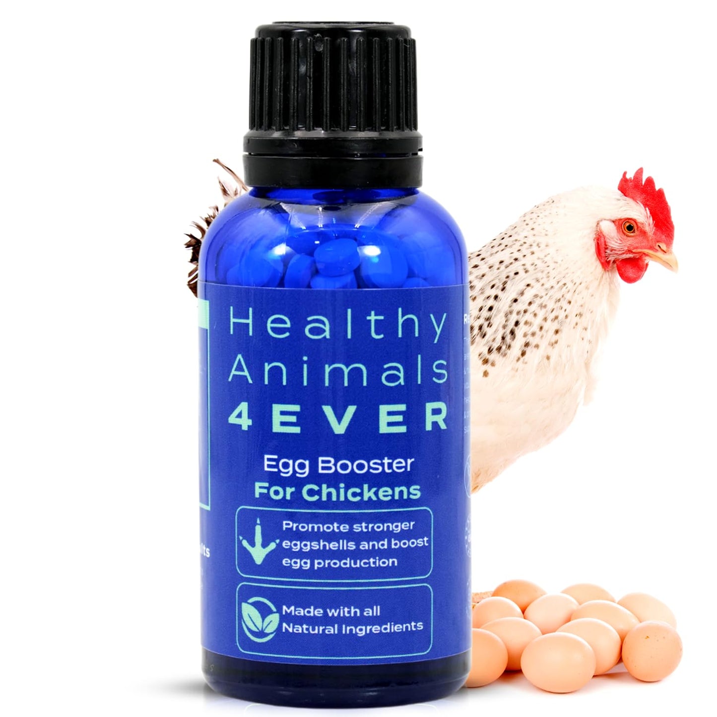 HealthyAnimals4Ever HA4E - Chicken Egg Booster Supplement - Supports Stronger Eggshells & Stress Relief - Highly Effective Homeopathic Formula - Natural Egg Strengthening Tablets - 300 Count
