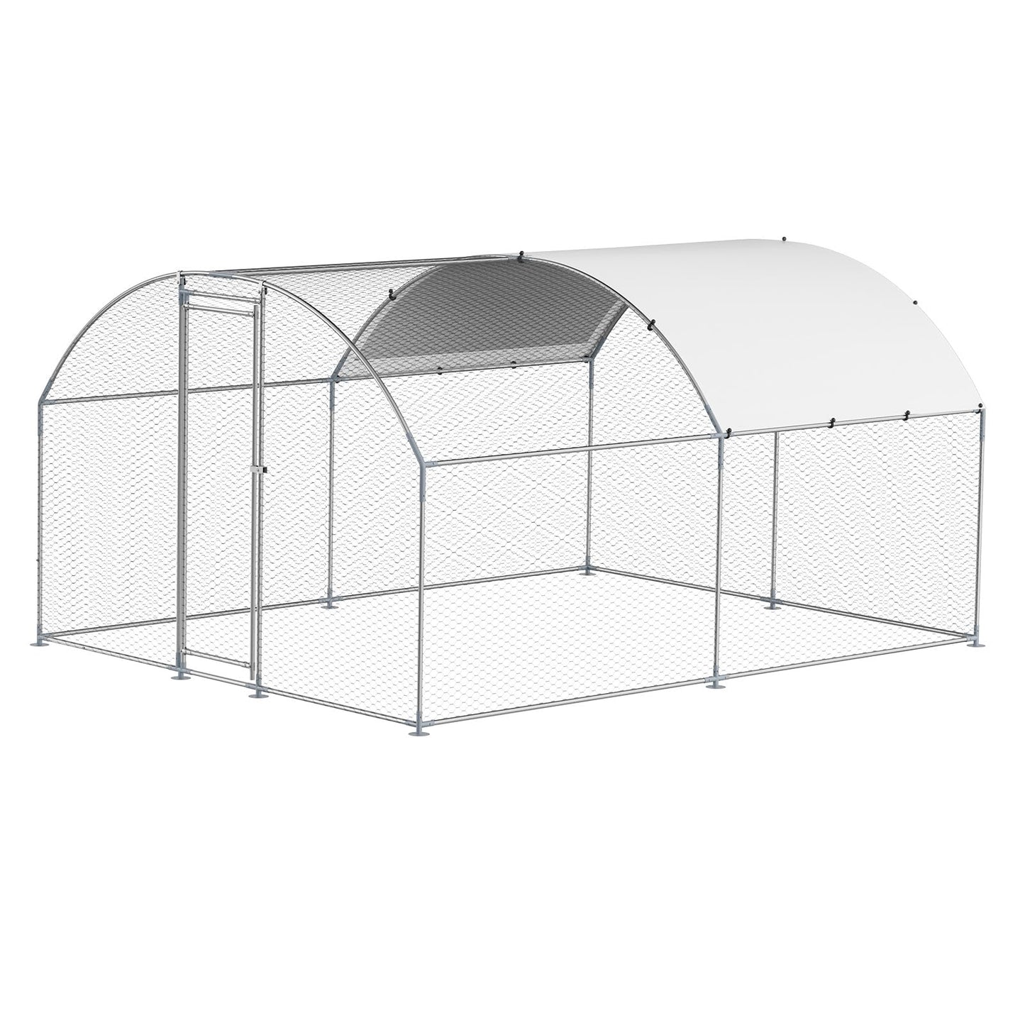 VEVOR Large Metal Chicken Coop with Run, 13.1 x 9.8 x 6.5 ft Walkin Chicken Coop for Yard with Waterproof Cover, Dome Roof Large Poultry Cage for Hen House, Duck Coop and Rabbit Run