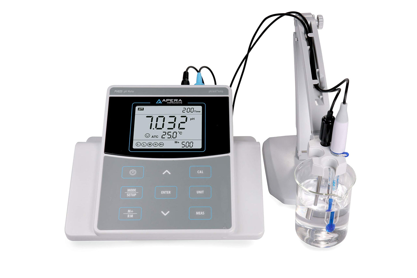 Apera Instruments PH820 Benchtop pH Meter Kit with ±0.002 pH Accuracy & 5-Point Auto. Calibration