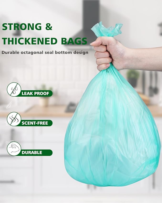 Compostable Trash Bags 1.2 Gallon 150 Packs,AYOTEE Small Compost Bags,Biodegradable Trash Bags Green Are Suitable For 1-2 Gallon And 4-8 Liter Small Trash bags can liner