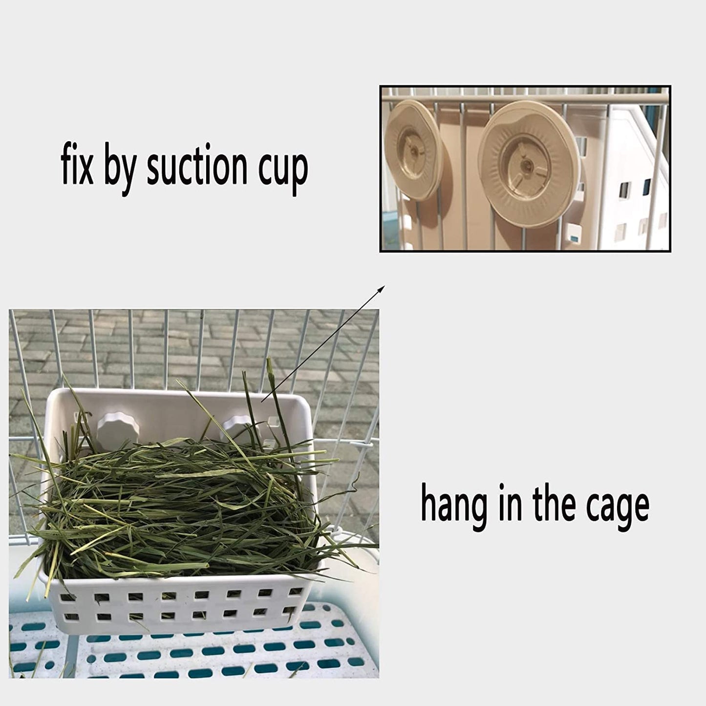 Tfwadmx Rabbit Hay Feeder Hay Rack Manager Holder Plastic Food Bowl Use for Grass Ideal for Bunny Guinea Pig