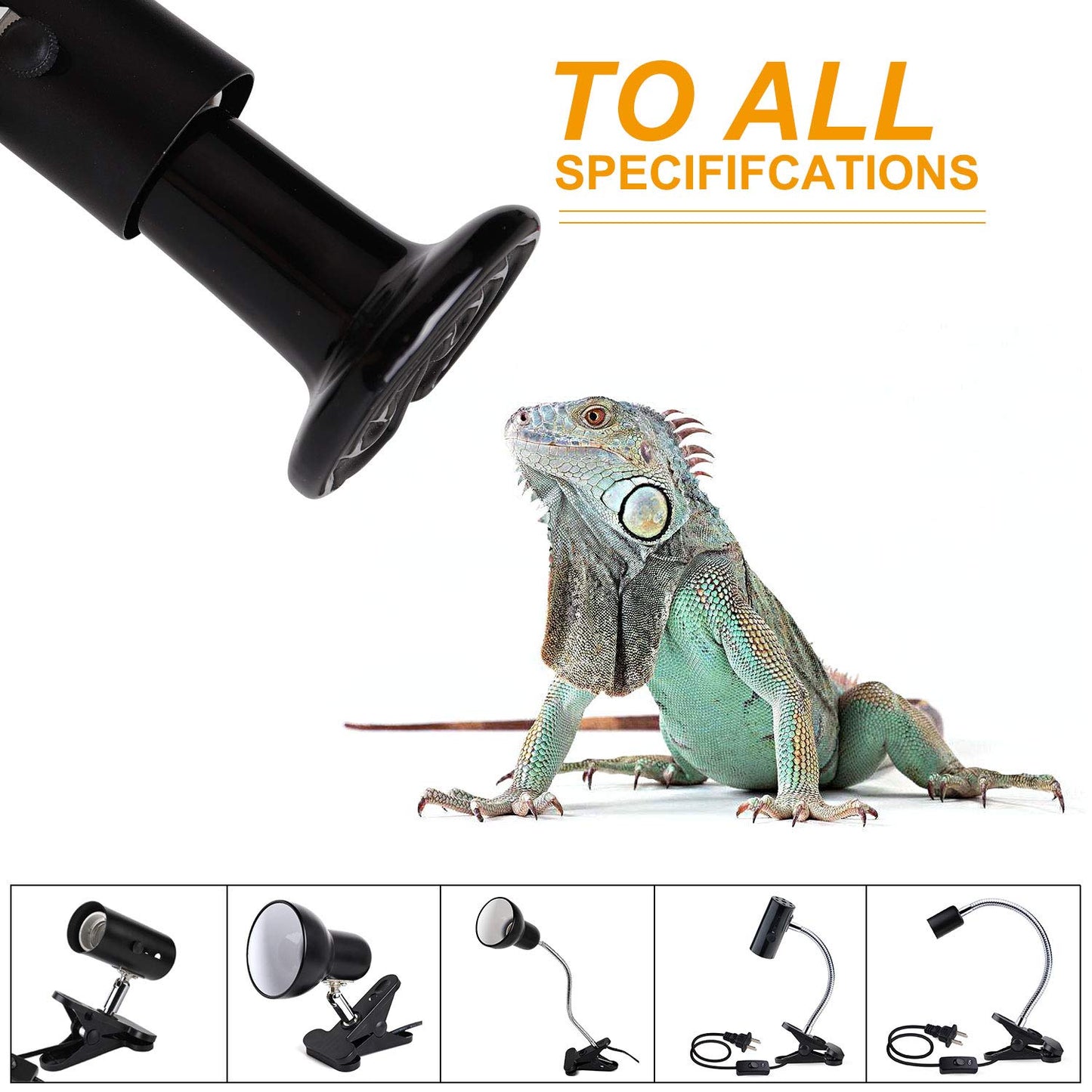 WUHOSTAM 3 Pack 100W Black Reptile Heat Lamp, Infrared Ceramic Emitter Bulb for Pet Coop Heater, Lizard, Turtle, Snake, Aquarium, No Harm No Light, ETL Listed