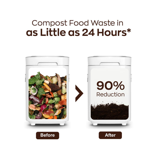 Reencle Prime Electric Composter - 14L Kitchen Composter, Decomposes Up to 2.2 lbs Food Waste Daily, Odorless Indoor Composting with Whisper-Quiet Technology & Rapid Decomposition (White)