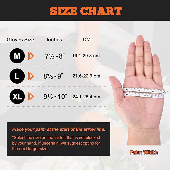 TitanFlex Heavy Duty Orange Nitrile Gloves, 6 Mil, Raised Diamond Texture, Mechanic Disposable Gloves, Latex Free Powder Free