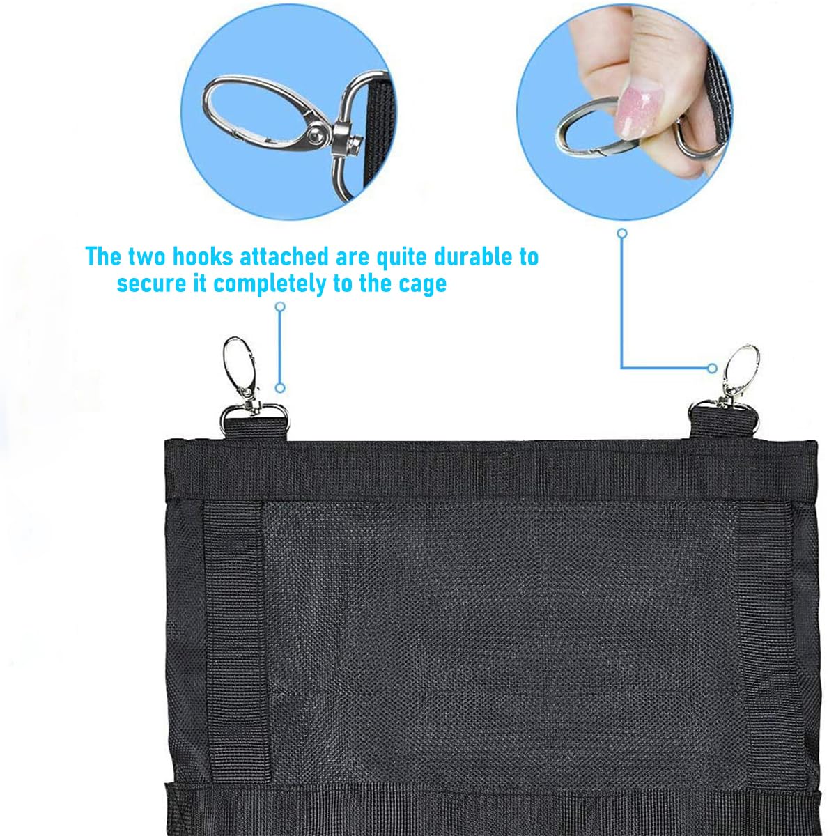 Rabbit Hay Feeder Bag for Bunny, Guinea Pig, Chinchilla - Minimizes Waste, Keeps Hay Fresh and Clean, Saves Space, Keeps Cage Cleaner