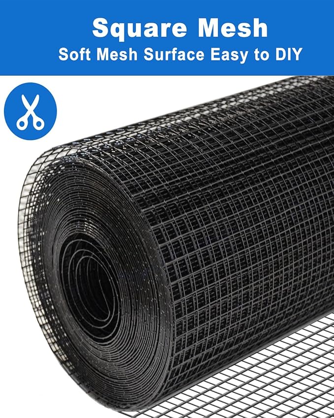 Vinyl Coated Hardware Cloth Roll 1/2 inch 60" x 100' - Handy Chicken Wire Fence Roll for Garden Fencing, Welded Wire Fencing,& Chicken Coop Needs