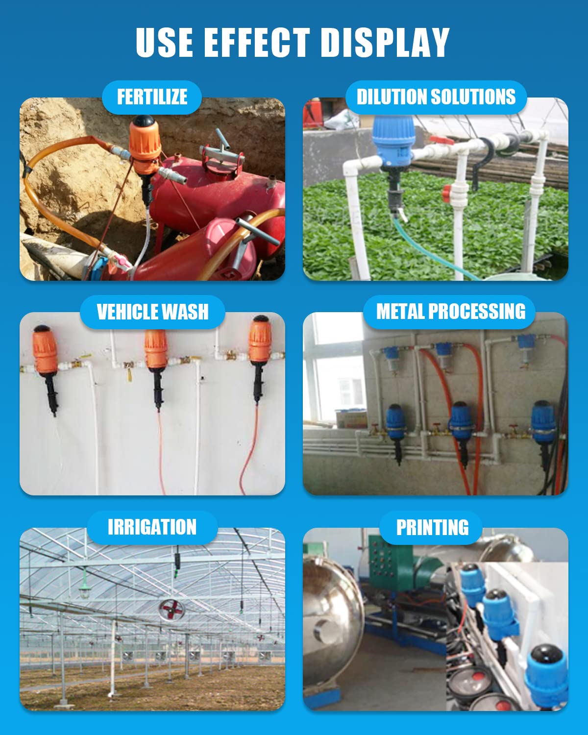 NEWTRY 0.4%-4% Fertilizer Injector for Drip Irrigation + 10pcs Springs