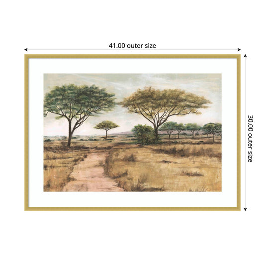 Amanti Art Framed Wall Art Print 30x41 Savanna Plain I by Michael Willett, Landscapes Wall Art, Rustic Farmhouse Decor, X-Large Poster Painting Artwork for Living Room, Bedroom, Bathroom, Kitchen