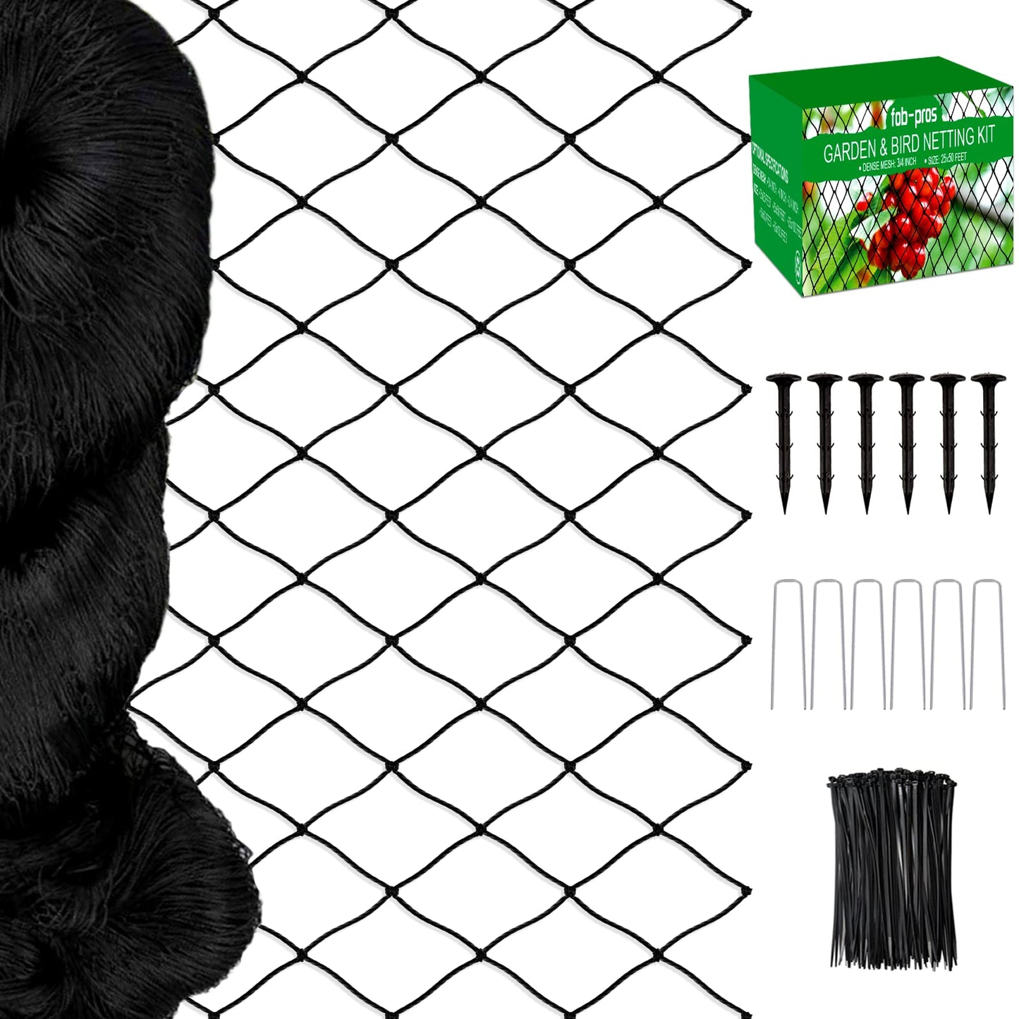 Heavy Duty Garden Netting - 100'x100' Poultry Netting for Chicken Coop, 3/4 Inch Mesh, Protects Fruits, Vegetables Against Squirrels, Deer