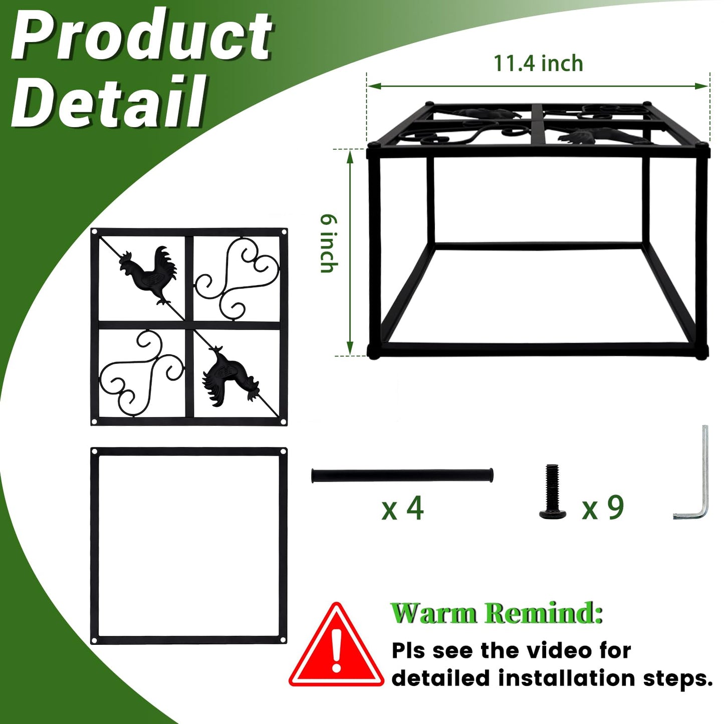 2Pcs Metal Stand for Chicken Feeder Waterer Heavy Duty Chicken Water Feeder Stand Holder with 4 Legs Iron Chicken Waterer Bucket Barrel Stand Rectangular Support Rack for Coop Poultry Indoor Outdoor