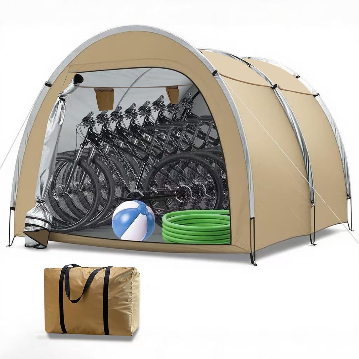 Bike Storage Shed Tent,Outdoor Portable Bicycle Storage Sheds with 420D Oxford Fabric Waterproof for 6-8 Bikes,Bike Covers Shelter for Motorcycle,Garden Tools,Toys,Lawn Mower