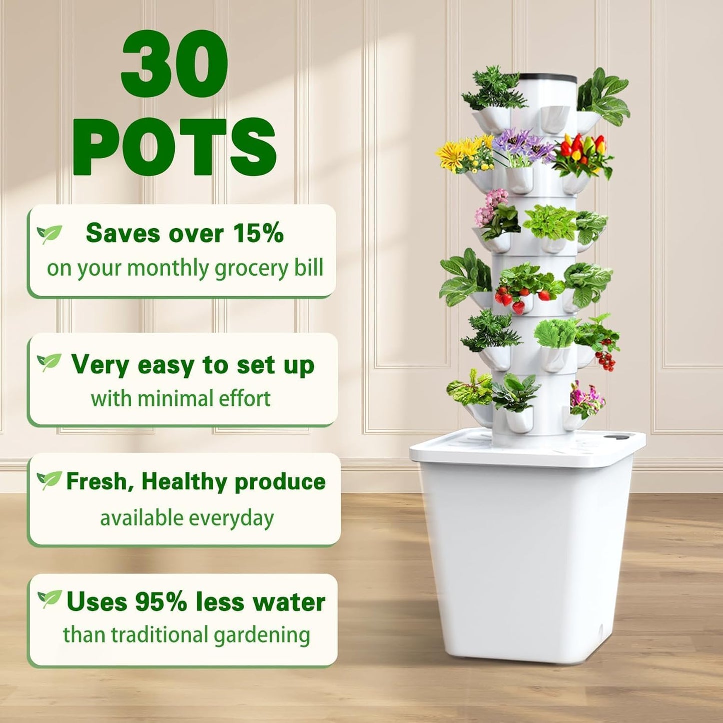 SJZX Hydroponic Growing System Kit 30 Pods and 70 Pods