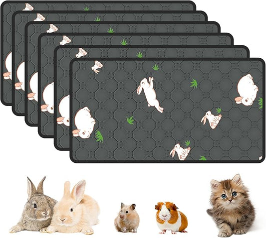 4-Pack Guinea Pig Cage Liner, 16in x 30in Fast Absorption Washable Bedding Pee Pads for Dogs Puppy Rabbit Small Animal Cage Mat, Leakproof & Non-Slip