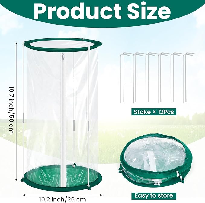 Nuanchu 4 Pieces Mini Greenhouse 19.7 x 10.2 Inch Portable Plant Flowers Mini Cover PVC Clear Greenhouse for Indoor Outdoor Gardening