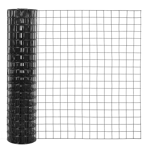 Hardware Cloth 2inchx2inch 36inx50ft 16 Gauge Chicken Wire Fence Galvanized Steel Mesh Rolled Fencing for Garden Supports Poultry Netting Cage Snake Fence Tree Guard, Black