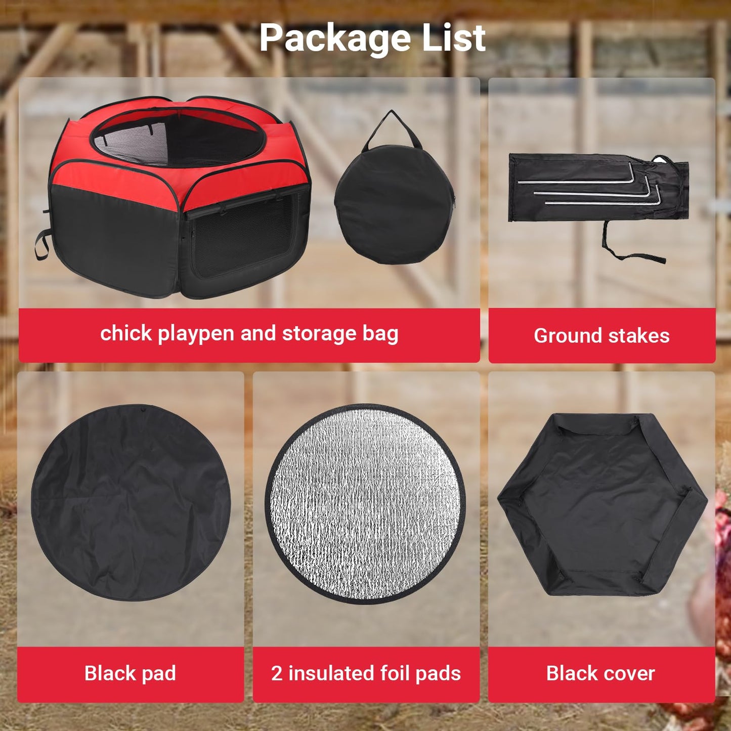 FAMIROSA Brooder Box for Chicks Starter Kit, Pop up Chicken Brooders, Collapsible Chicken Brooder Supplies, Breathable Brooding Box/Pen/Playpen/Pet Cage/Tent for Duck, Quail, Rabbits