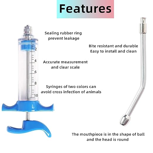 1 Pcs Goats Feed Water Distributor, Reusable, Drench Nozzle, Adjustable Dosage, for Goats, Sheep, Horse, Pig, Dog, Cattle, Cat Supplies (Blue 10ml)