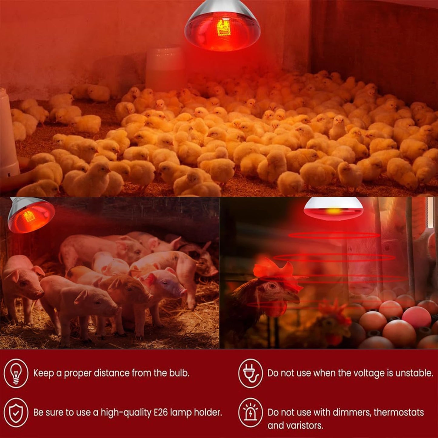 Minsily 2 Pack 275W Infrared Heat Bulbs Red Heat Lamp Glass for Food Service Brooder Bulb Chicks Pet Bathroom Heat Bulb 110V E26 Base Sauna Light Therapy Use Flood Light Heat Lamp Bulbs