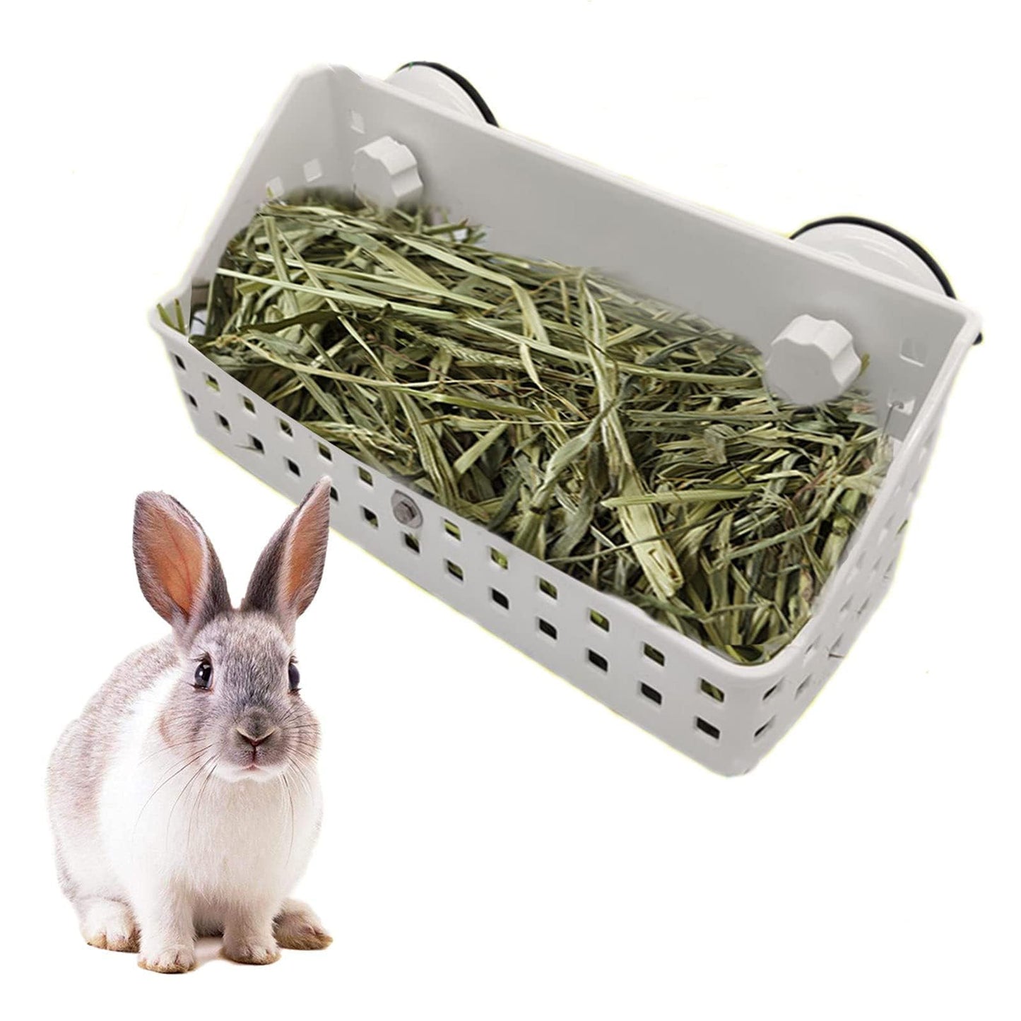 kathson Large Rabbit Hay Feeder Guinea Pig Hay Manger Holder Bunny Hay Feeder for Small Animal Chinchilla Ferret (12.5 X 4.5 X 5.3 inch)