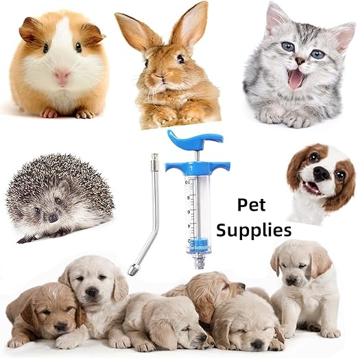1 Pcs Goats Feed Water Distributor, Reusable, Drench Nozzle, Adjustable Dosage, for Goats, Sheep, Horse, Pig, Dog, Cattle, Cat Supplies (Blue 10ml)