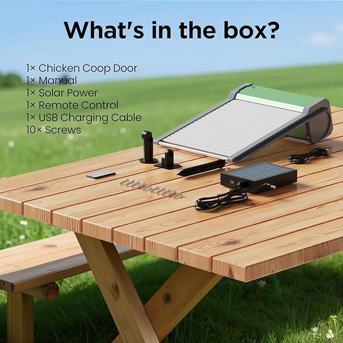 Automatic Chicken Coop Door Solar: Automatic Chicken Door - Solar Powered Chicken Coop Door with Timer & Light Sensor - Aluminum Alloy Chicken Door - IP65 Weather Proof - Remote Control- 4 Modes