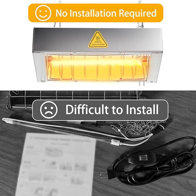 400W Chicken Coop Heater Bulb, Replacement Bulb Accessories for Chicken Heat Lamp, Brooder Heater Tubes for Chicks, Poultry, Pets, 1 Pack