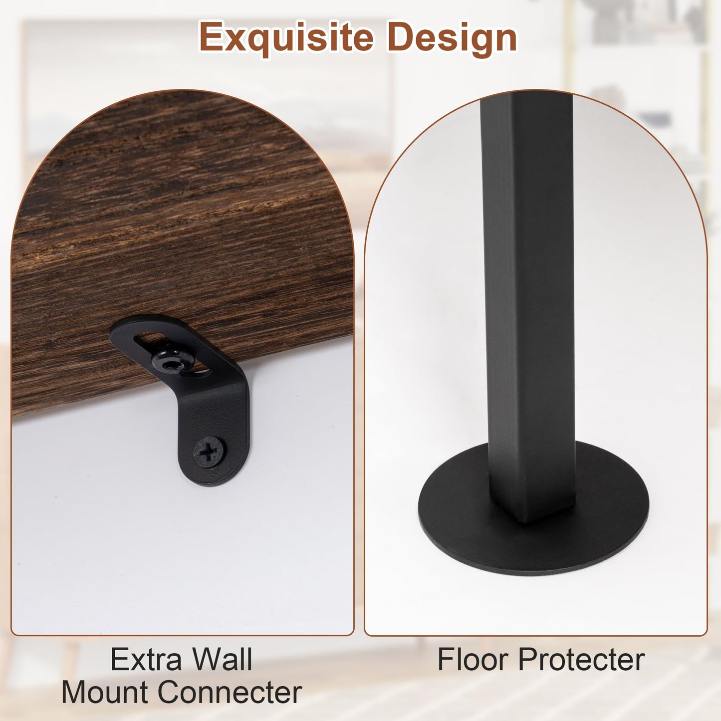 5-Tier Solid Wood Narrow Ladder Shelf, Wall Mount Bookcase, Storage Rack for Living Room, Bedroom, Industrial Style, Dark Brown