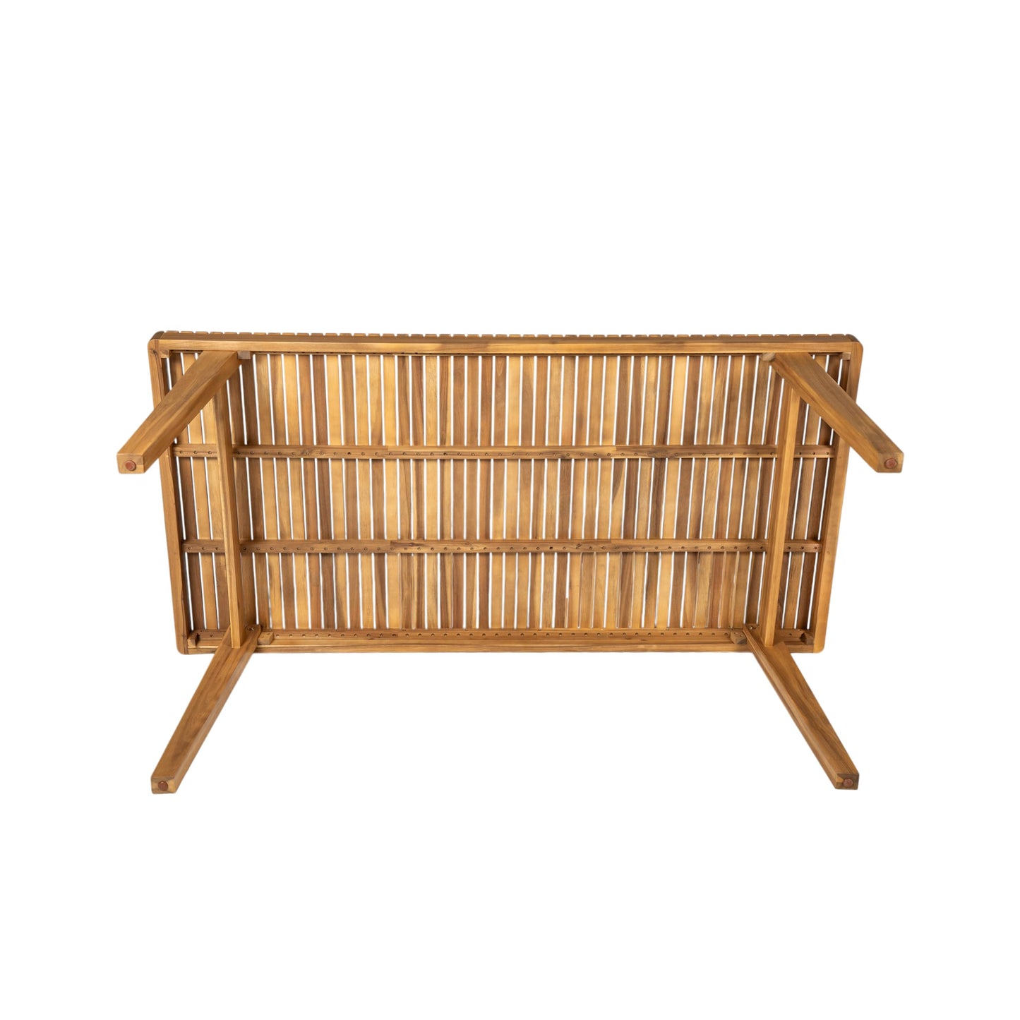Christopher Knight Home Hobson Acacia Wood Outdoor Dining Table for 6, Wooden Patio Farmhouse Dining Table, Rectangle Slatted Top for Outdoor Gatherings, Natural Finish
