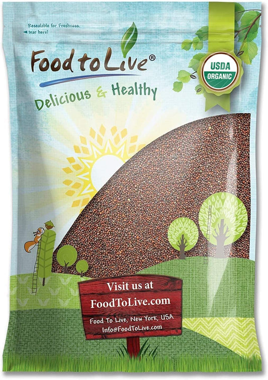 Food to Live Organic Broccoli Seeds for Sprouting, 8 Pounds – Non-GMO, Vegan, Kosher, Sirtfood, Bulk. Rich in Sulforaphane, Vitamin C. Grow Sprouts, Microgreens for Salads, and Sandwiches
