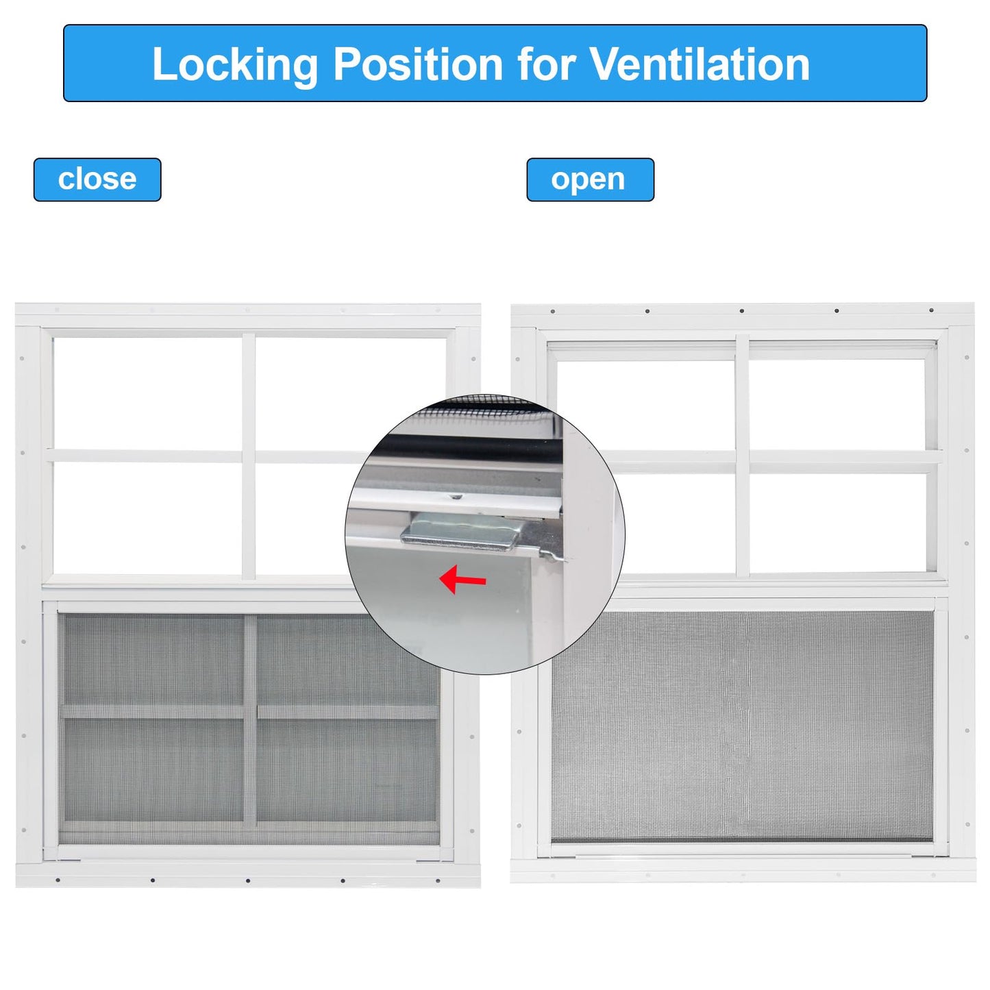 NeatiEase 2 Pack Shed Window, 12 x 18 Flush Mount Window with Tempered Glass and Fiberglass Screen for Shed, Chicken Coop, Playhouse, Household, Garage