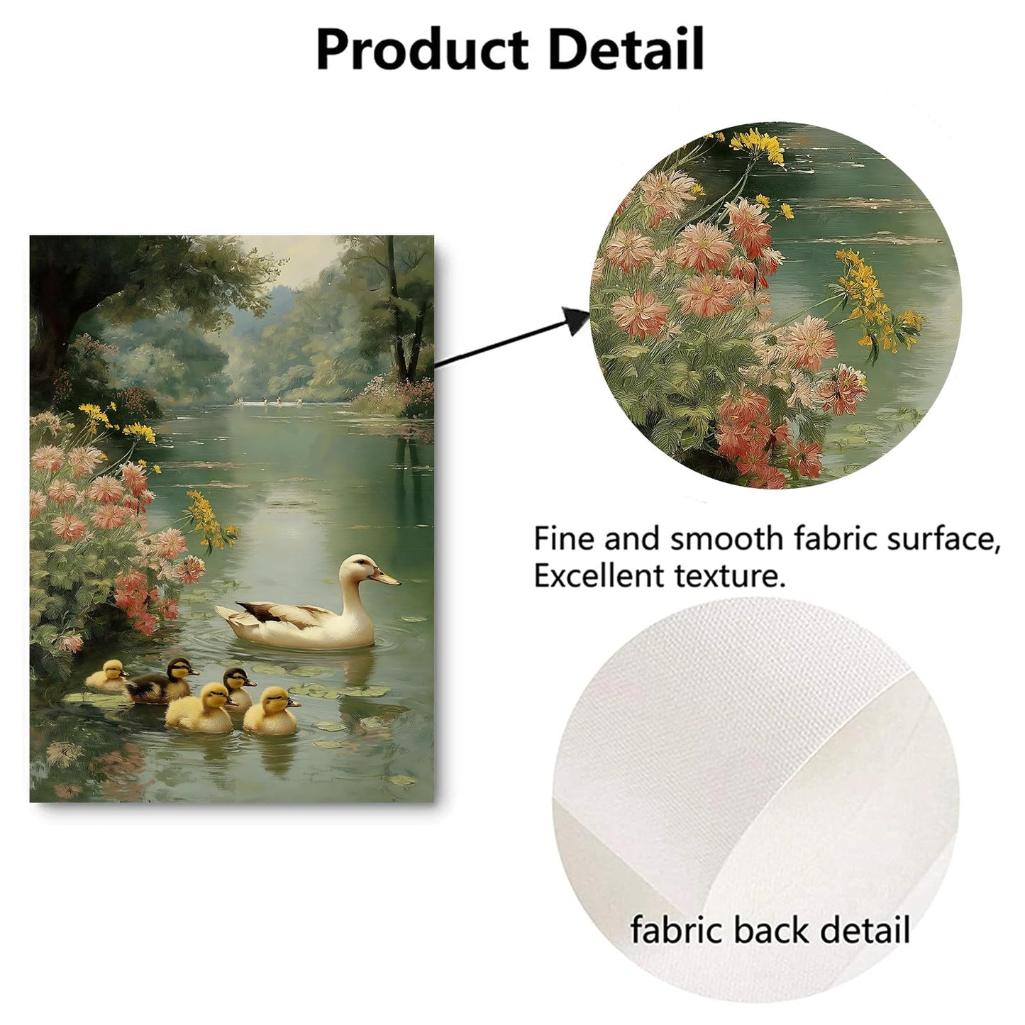 Farmhouse Duck Wall Art Abstract Animal Posters Bird Wildflower Poster Rustic Landscape Painting Mallard Duck Canvas Wall Art Funny Farm Animal Pictures Country Floral Flower Prints 16x24inch No Frame