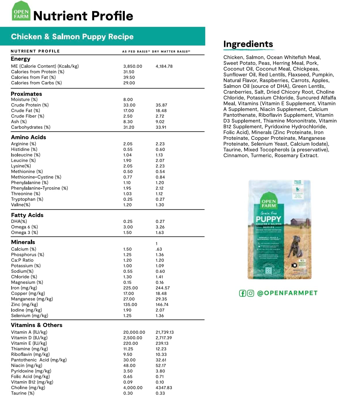 Open Farm Grain-Free Dog Food (Puppy, 4.5 lbs)