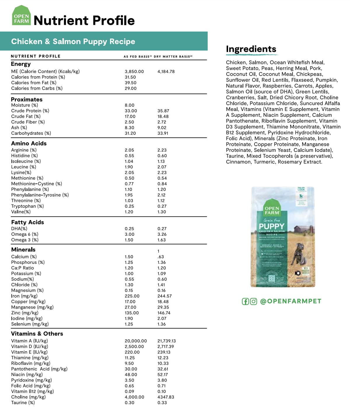 Open Farm Grain-Free Dog Food (Puppy, 4.5 lbs)