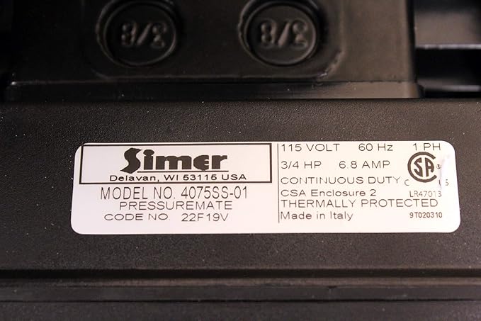 Simer 4075SS-01 3/4 HP Pressure Booster Pump