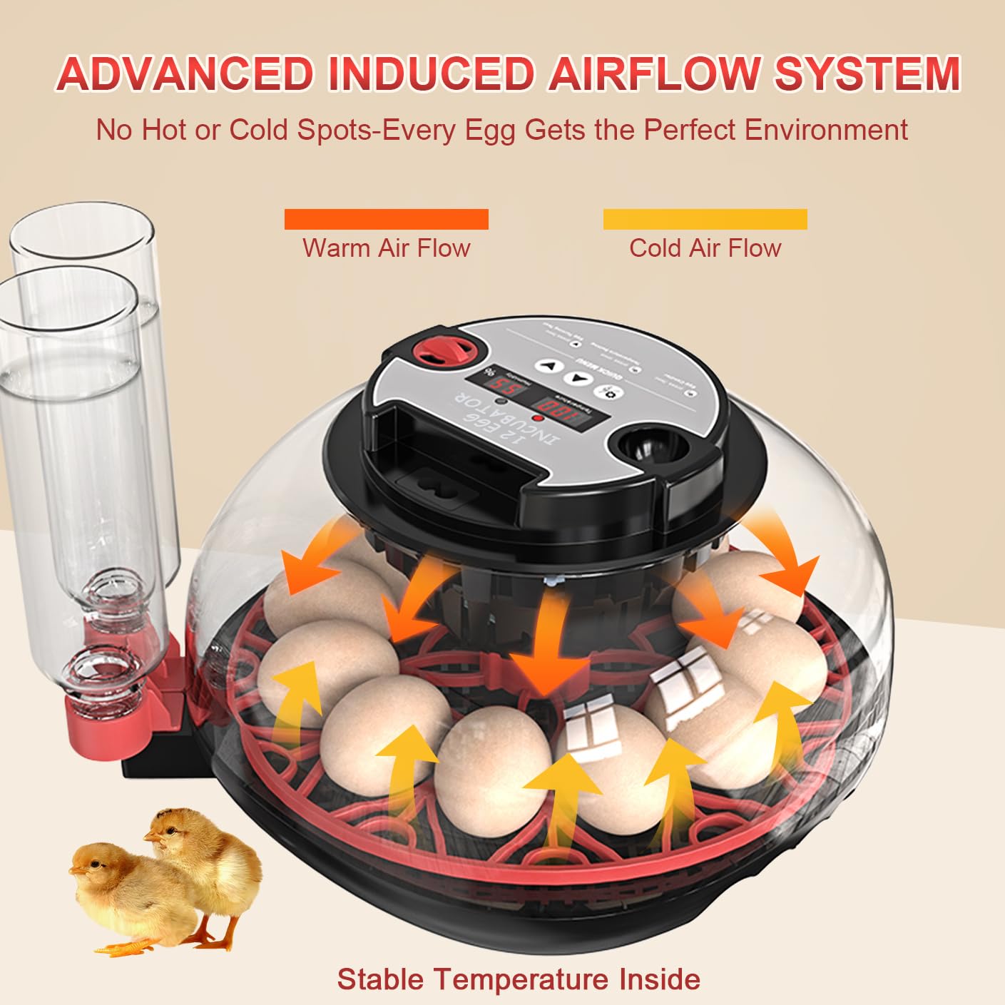 Incubators for Hatching Eggs: Chicken Quail Duck Bird Chick Egg Incubator kit with Automatic Egg Turner & Humidity Display,360 Incubator hatcher for Turkey Parrot Goose 12-24 Egg
