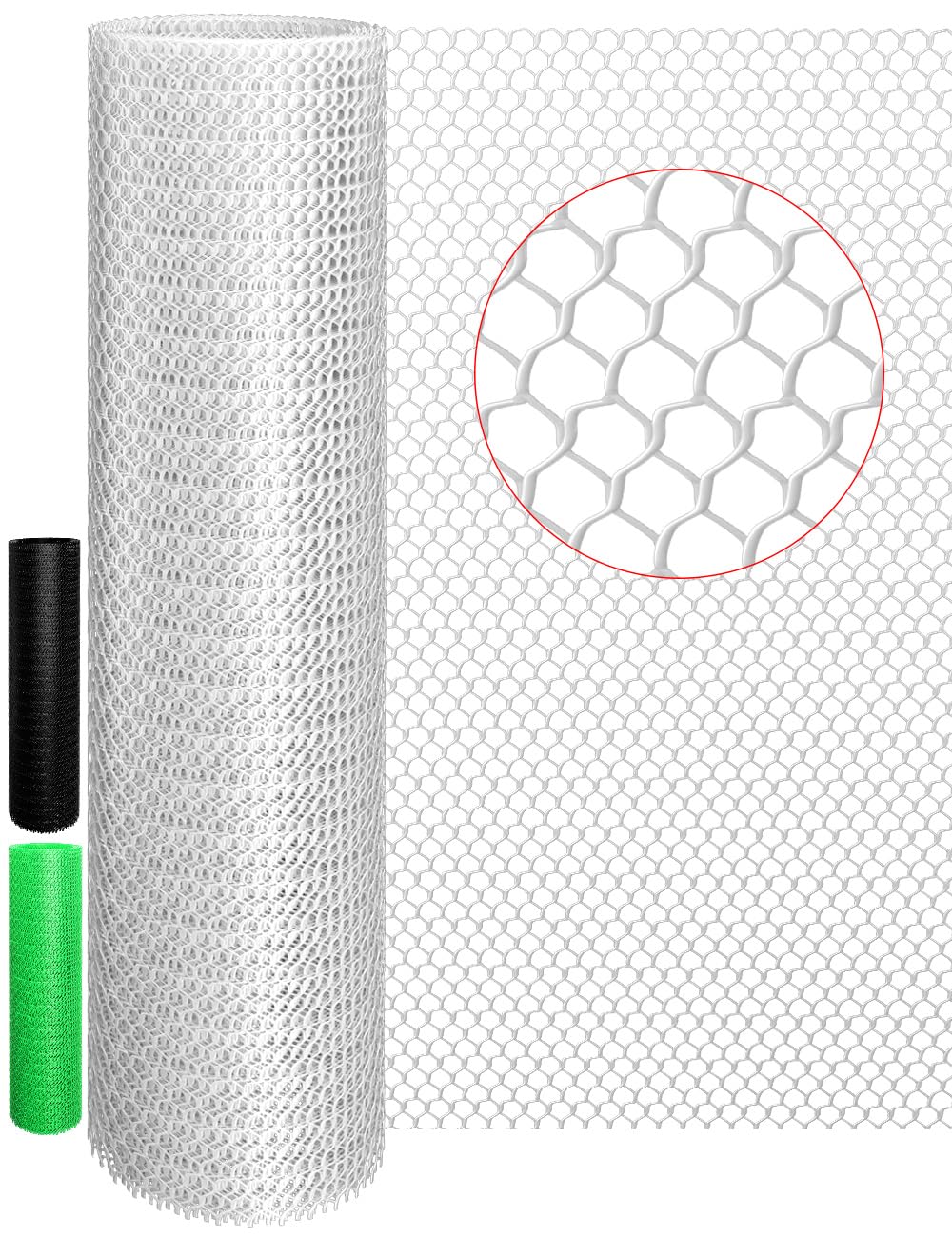 TOYPOPOR 16In x 15Ft Plastic Chicken Wire Fence Mesh, Hexagonal Fencing Wire for Gardening, Poultry Fencing, Chicken Wire Frame for Crafts, Floral Netting