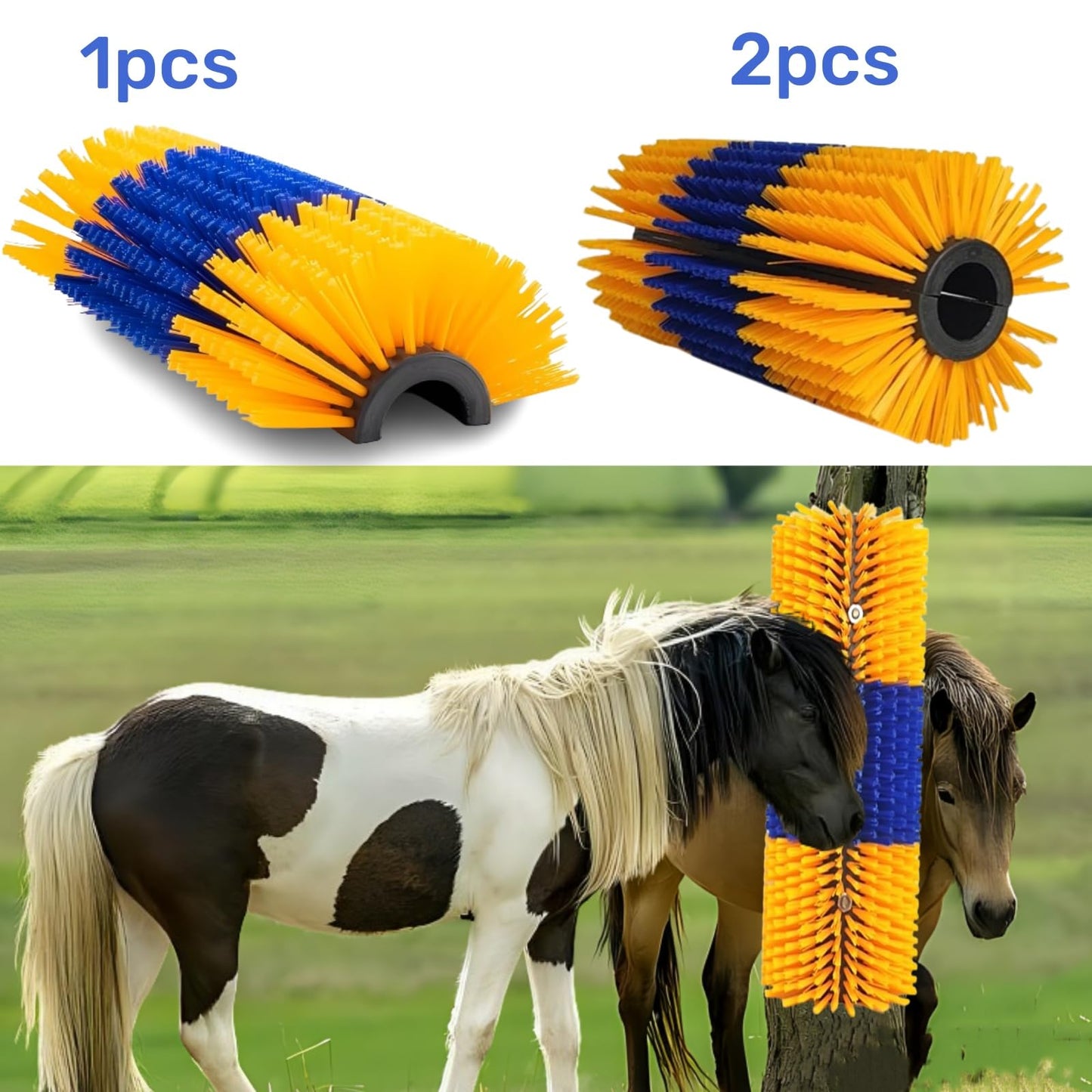 Livestock Scratching Brush, 2pcs Goat scratching Post for pig dog sheep,Durable Cow Brush can be Easily Mounted,Goat Horse Supplies for Livestock Self-Grooming,Protecting the Fence
