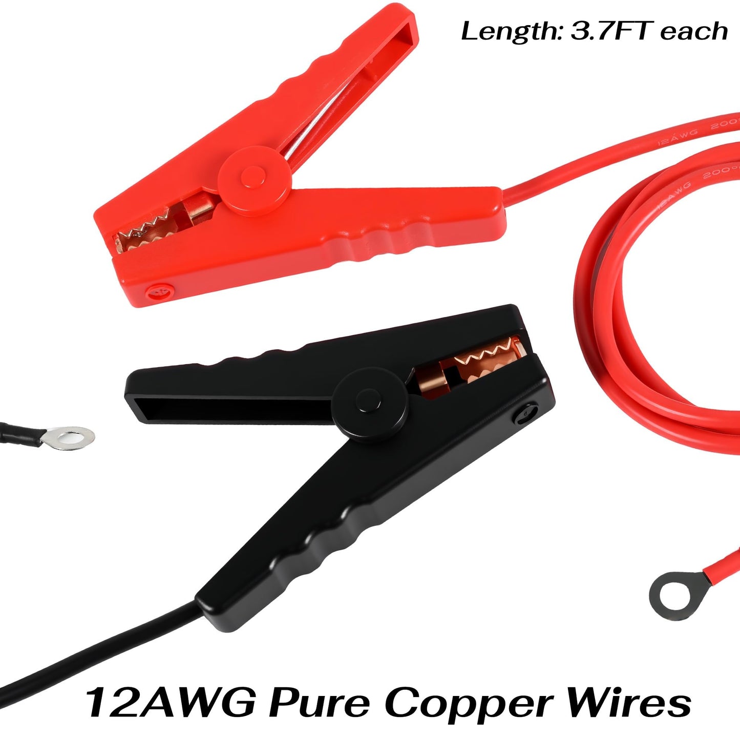 Electric Fence Wire, 18in Grounding Rod, Alligator Clips with 3.7ft Wires, Solar Electric Fence Lead Kit Connects Solar Powered Electric Fence Energizer Charger Generator