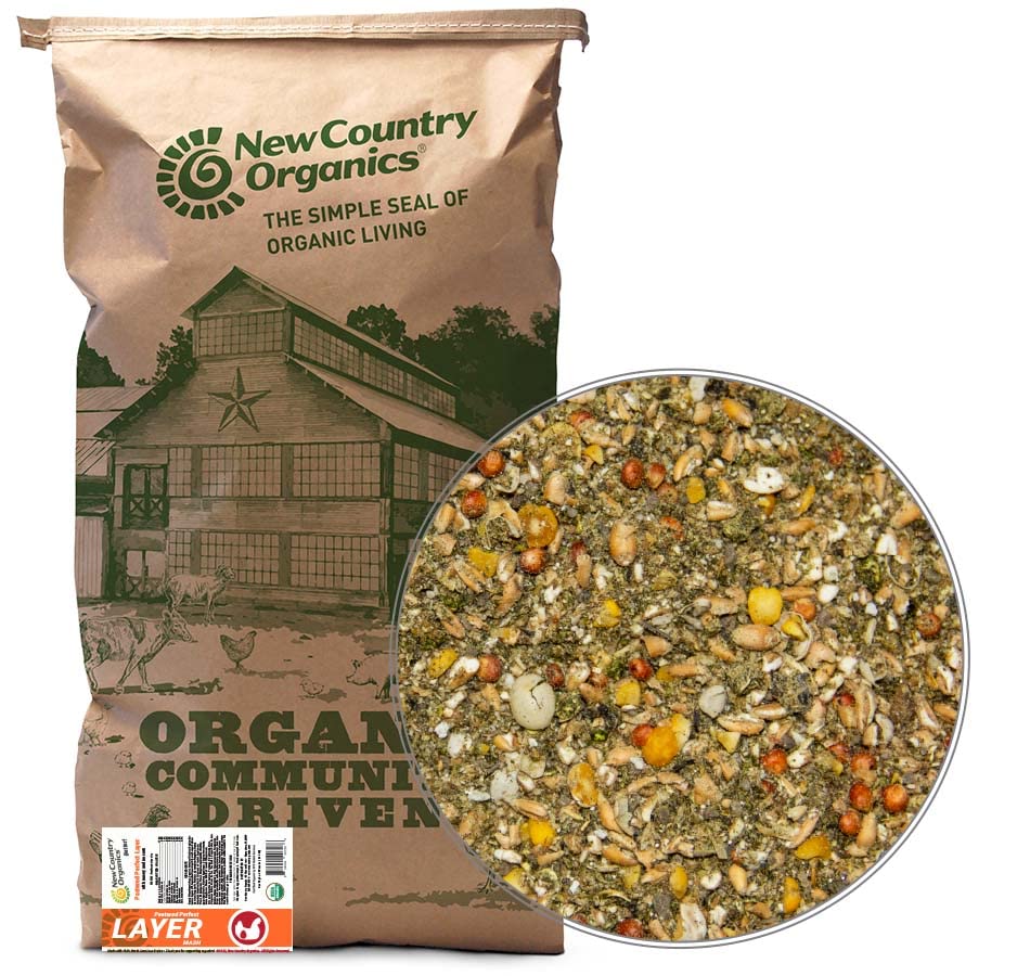 New Country Organics I Pastured Perfect Layer Feed for Laying Hens | Corn-Free and Soy-Free | 17% Protein | Certified Organic and Non-GMO | 40 lbs