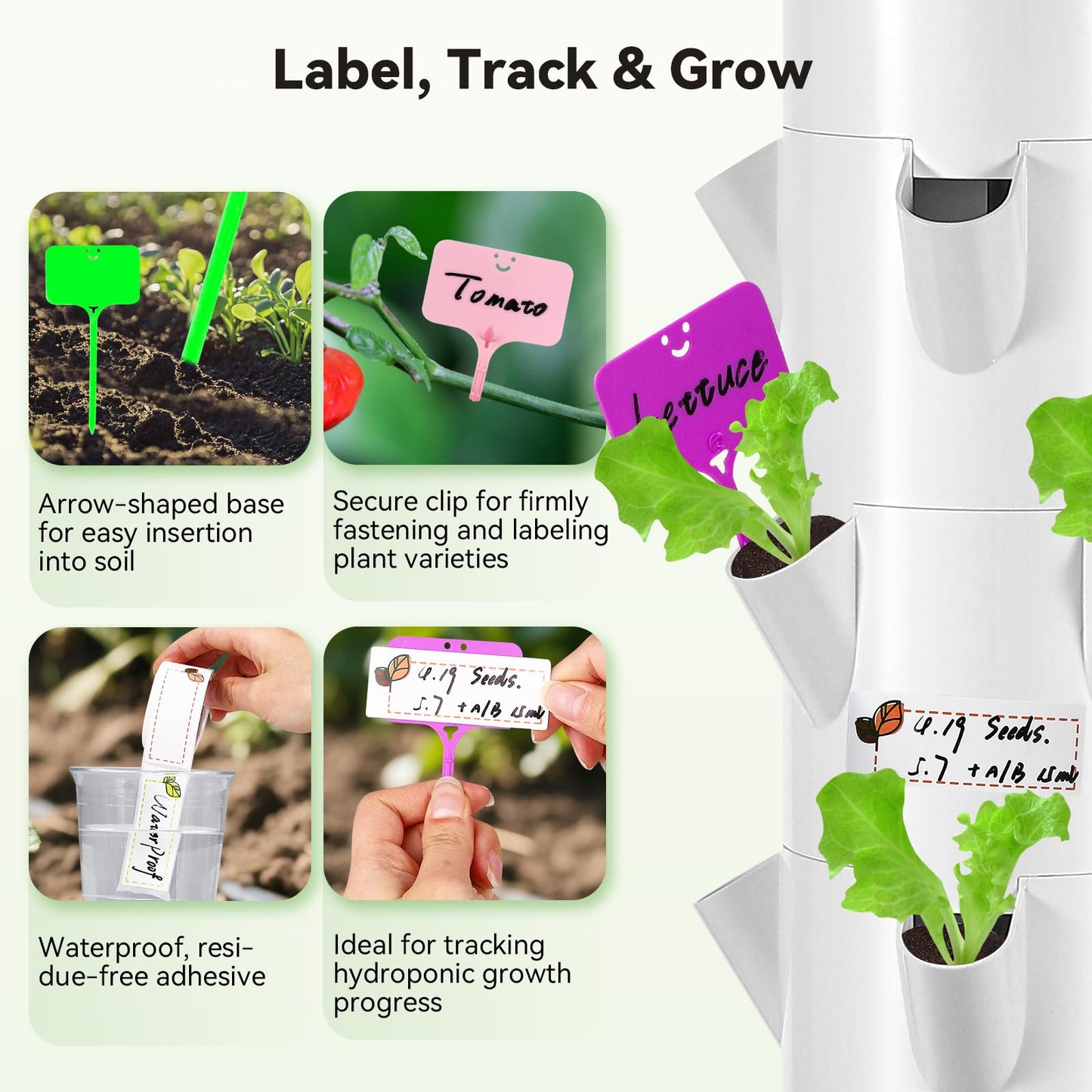 BAOSHISHAN Buy a Hydroponic Tower and Get a Hydroponic Pods Kit for Free
