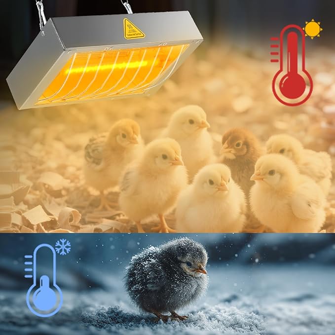 400W Chicken Coop Heater Bulb, Replacement Bulb Accessories for Chicken Heat Lamp, Brooder Heater Tubes for Chicks, Poultry, Pets, 1 Pack