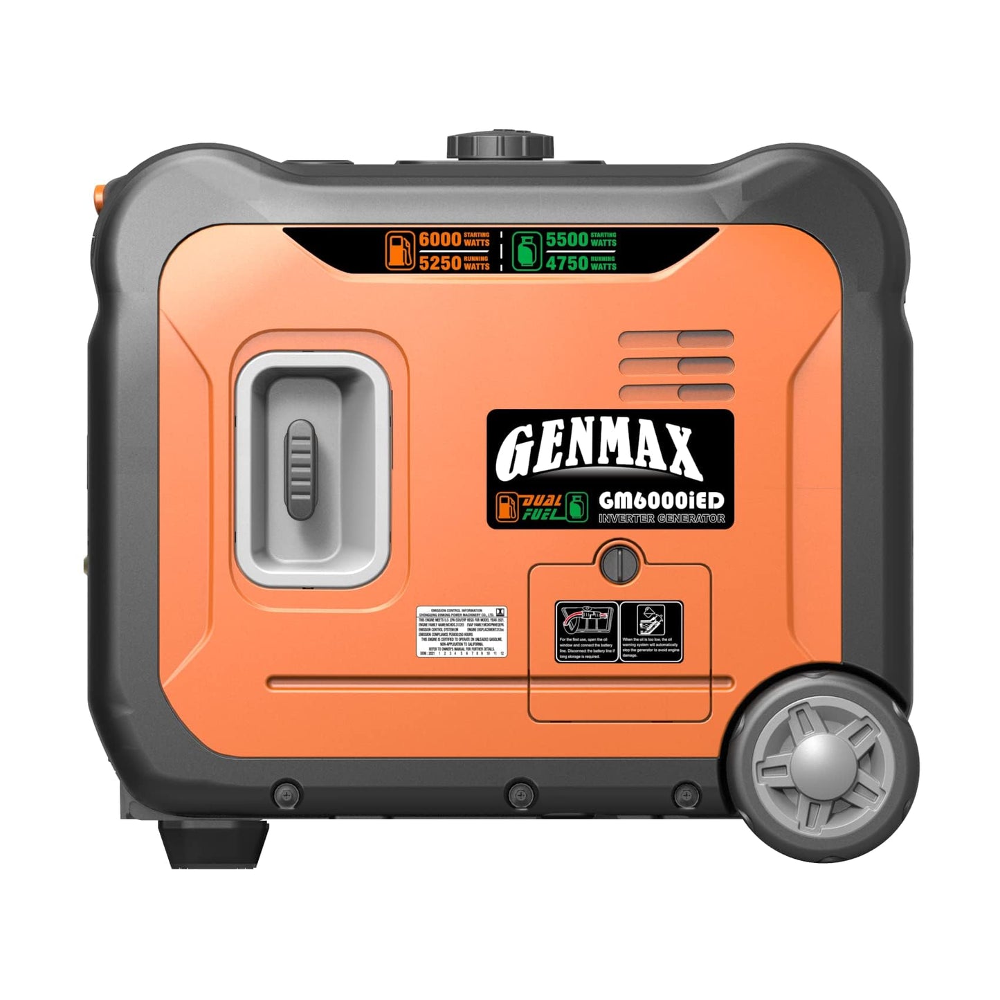 GENMAX Portable Inverter Generator,6000W Super Quiet Dual Fuel Portable Engine with Remote/Electric Start,Lightweight for Backup Home Use&Camping Travel Outdoor,EPA Compliant(GM6000iED.)