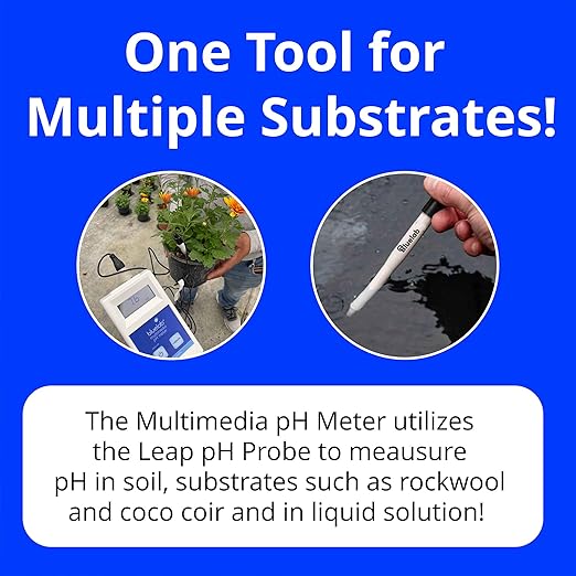 Bluelab METMULTI Multimedia PH Meter – Digital Handheld Hydroponic Nutrient and Soil PH Meter for Measuring PH Levels in Nutrient Solutions and Soil