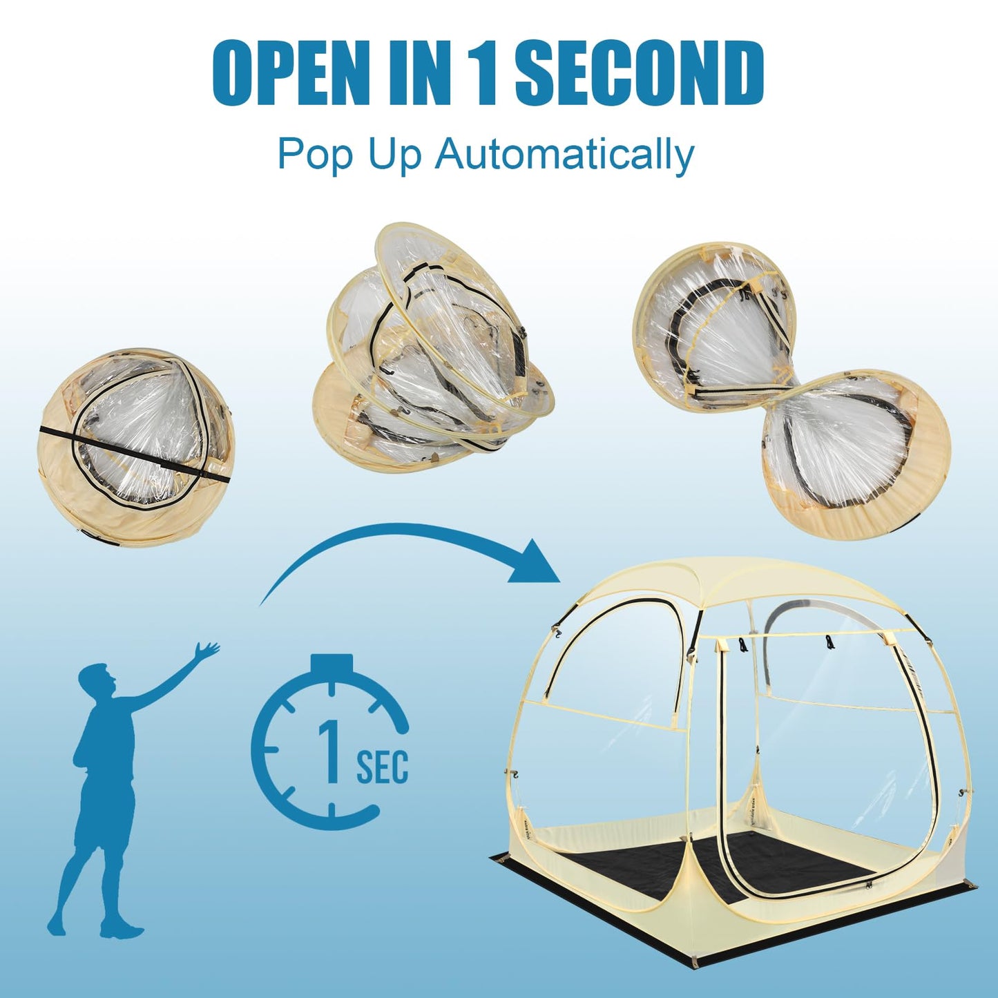 Eapele Sports Tent - Instant Pop-Up Shelter, Fits 6 Person Compact or 4 Person Comfortably, Rain Protection for Sports, Camping, Fishing & Parades