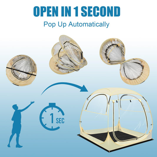 Eapele Sports Tent - Instant Pop-Up Shelter, Fits 6 Person Compact or 4 Person Comfortably, Rain Protection for Sports, Camping, Fishing & Parades