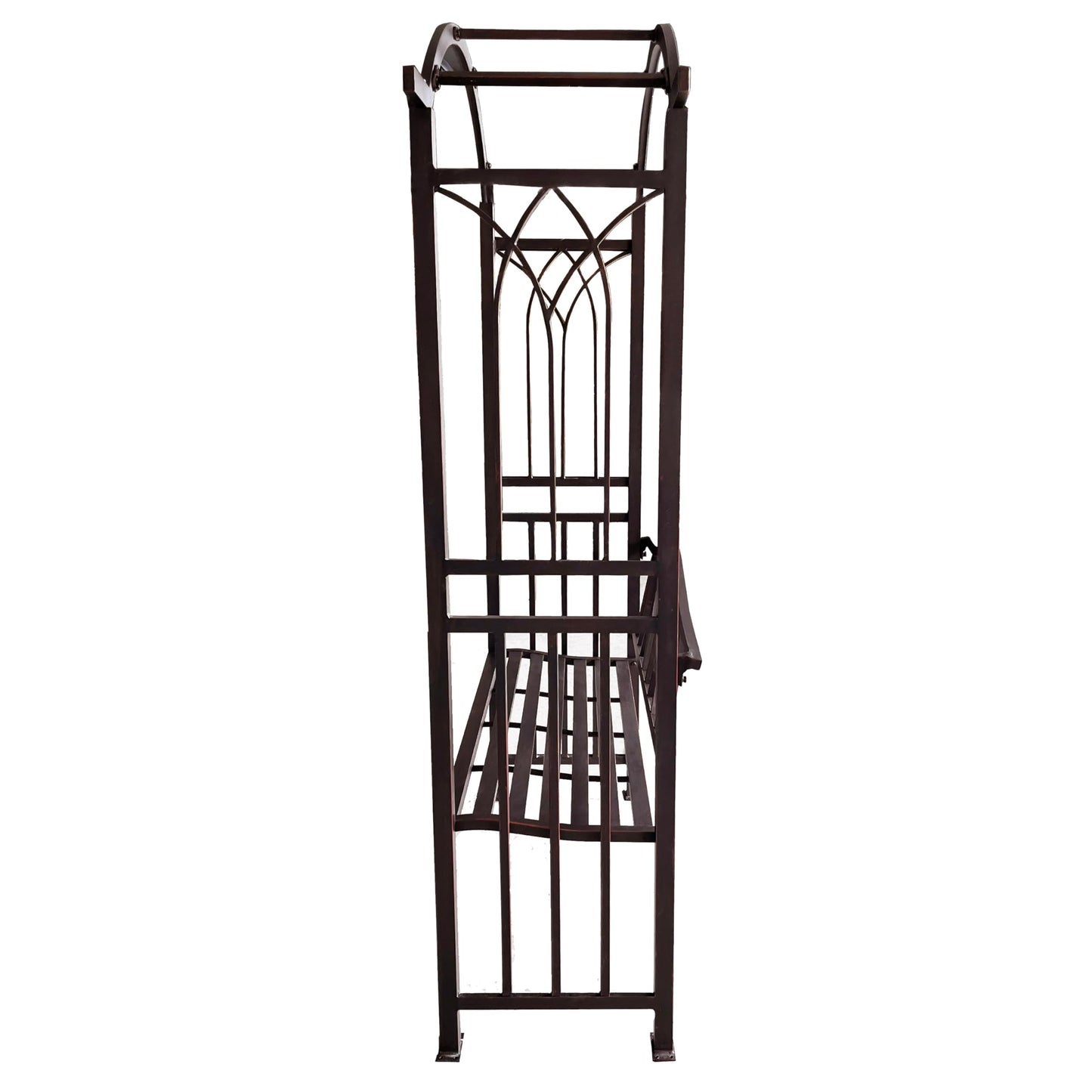 Bronze Aluminum Garden Arbor Arch with 2-Seater Bench