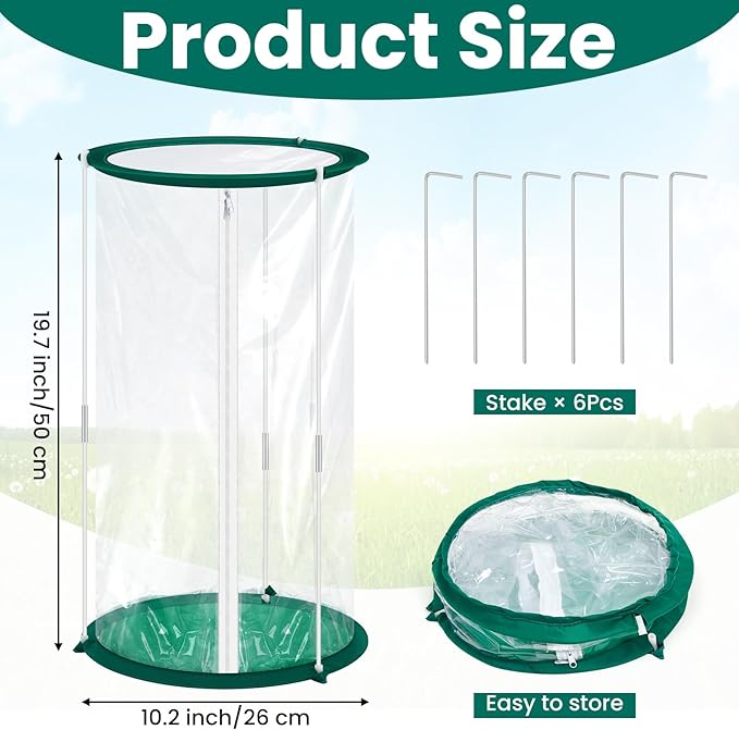 Nuanchu 2 Pieces Mini Greenhouse 19.7 x 10.2 Inch Portable Plant Flowers Mini Cover PVC Clear Greenhouse for Indoor Outdoor Gardening