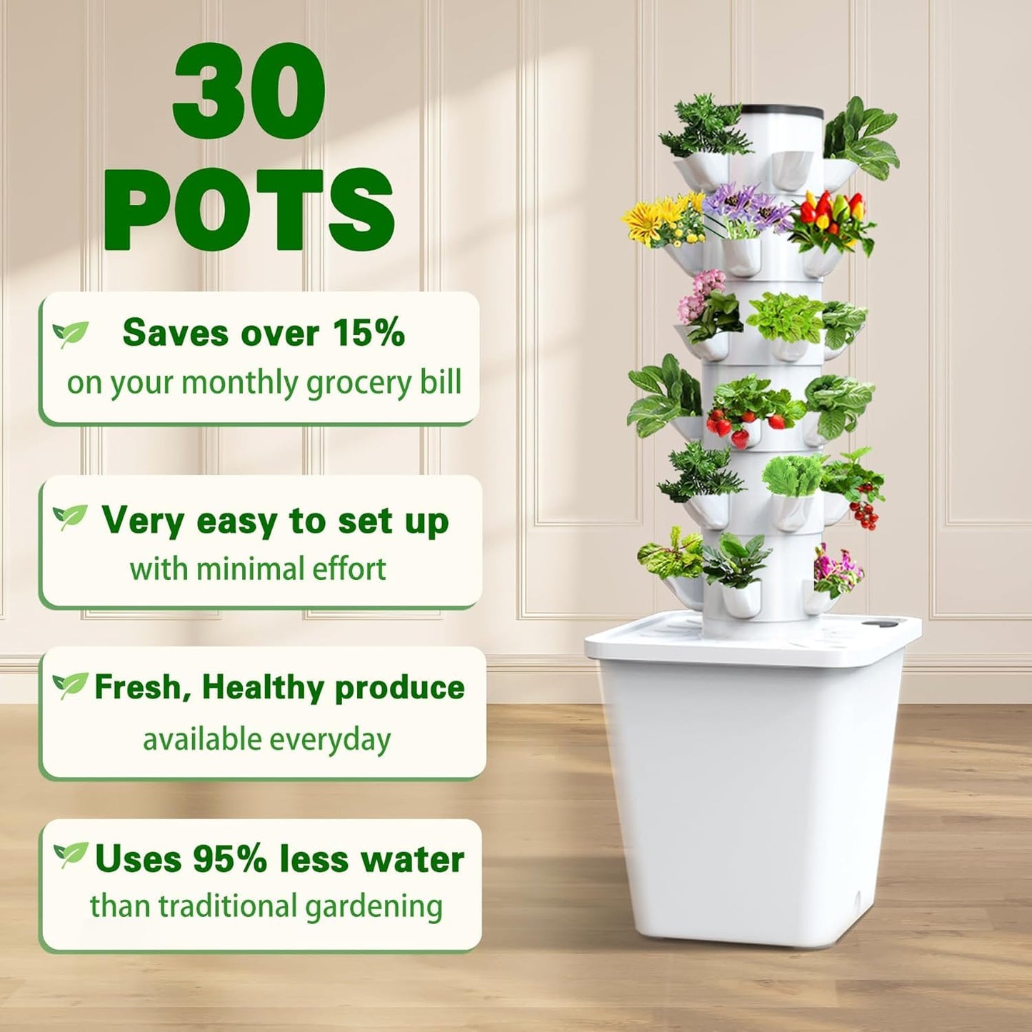 SJZXUV 30 Plant and 25 Plant Smart Hydroponic Growing System Kit